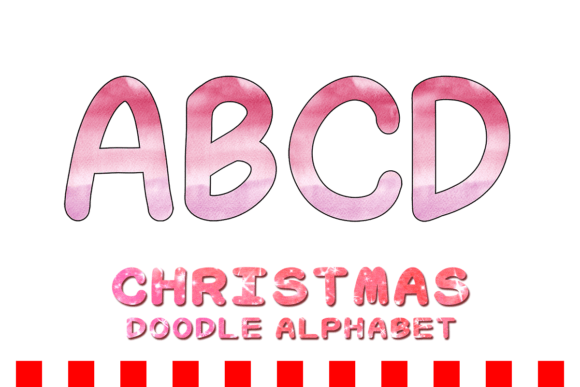 Christmas Doodle Alphabet Letter 128 for Creative Projects