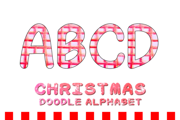 Christmas Doodle Alphabet Letter 134 for Creative Projects