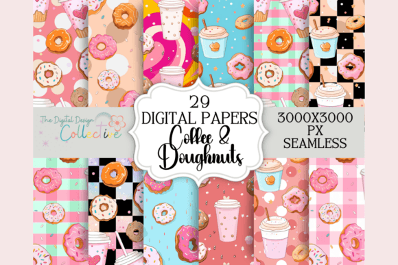 Coffee Donuts Seamless Patterns: Elevating Creative Workflows with Seasonal Digital Assets