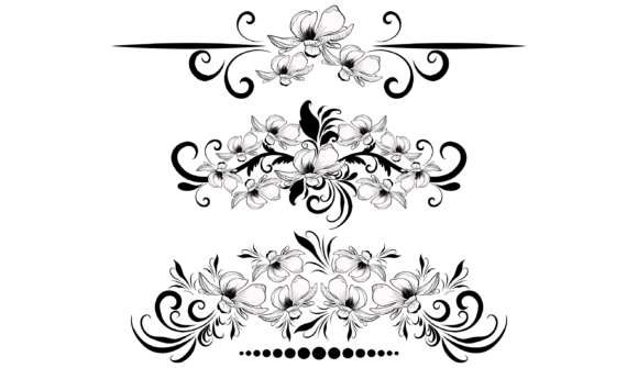 Decorative Svg Elements: Magnolia Floral Collection