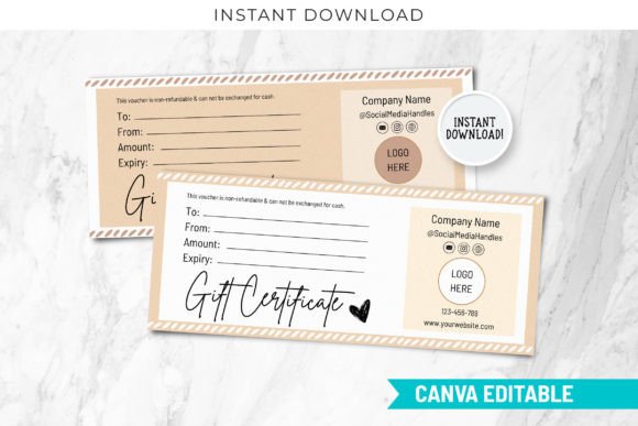 Editable Gift Certificate Template Canva for Any Occasion