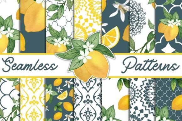 Lemons Tiles Seamless Patterns 12x12: The Ultimate Digital Paper for Creative Projects