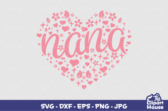 Nana Heart Text Design for Creative Projects