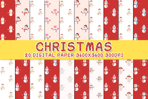 Retro Christmas Digital Papers 8 for Creators