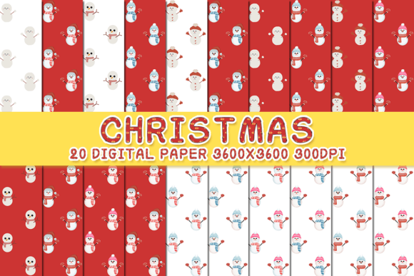 Retro Christmas Digital Papers 9 for Creators