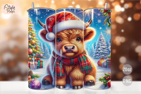 Transforming Festive Greetings with the Highland Cow Christmas Tumbler Wrap PNG